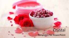  Presentation with face cream flower - Cool new theme with box of luxury face cream backdrop and a coral colored foreground