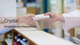  Presentation with medicine - Theme consisting of box of medicine to customer background and a coral colored foreground