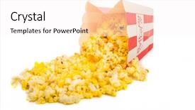  Presentation with popcorn movie - Cool new presentation theme with box of movie popcorn backdrop and a  colored foreground
