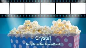  Presentation with blue eyes technology close up - Amazing PPT layouts having box of popcorn on blue backdrop and a ocean colored foreground