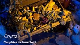  Presentation with pirate treasure - Colorful slides enhanced with box of treasure buried backdrop and a navy blue colored foreground
