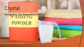  Presentation with powder - Slide deck featuring box of washing powder background and a  colored foreground