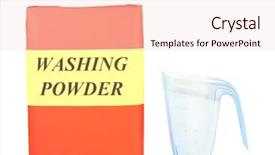  Presentation with measuring - Slide set with box of washing powder background and a lemonade colored foreground