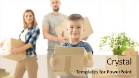  Presentation with moving - Beautiful presentation theme featuring box on blurred background backdrop and a coral colored foreground