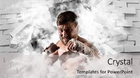  Presentation with thai - PPT theme having box or muay thai fighter background and a  colored foreground