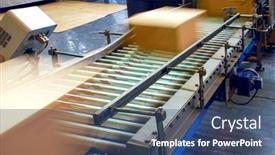  Presentation with factory machine - Slide set consisting of box-packing-machine-with-conveyor background and a ocean colored foreground