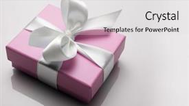  Presentation with pink and white balloons - Cool new presentation theme with box tied with a white backdrop and a light gray colored foreground