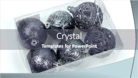  Presentation with silver christmas - Amazing PPT theme having box-with-christmas-silver-toys backdrop and a dark gray colored foreground
