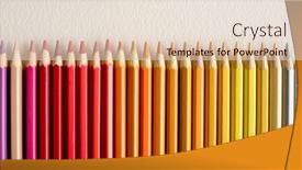  Presentation with inspiration - PPT theme consisting of box-with-colorful-pencils-set background and a lemonade colored foreground