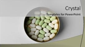  Presentation with breath - PPT theme featuring box with hard mint candies background and a light gray colored foreground