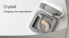  Presentation with hearing - Presentation design consisting of box with hearing aid background and a white colored foreground