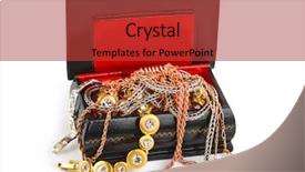  Presentation with treasure - PPT theme featuring box with jewelry isolated background and a red colored foreground