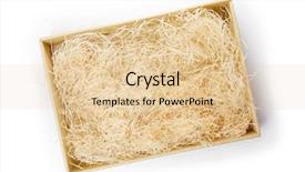  Presentation with gift - PPT theme enhanced with box with natural wood shaving background and a lemonade colored foreground