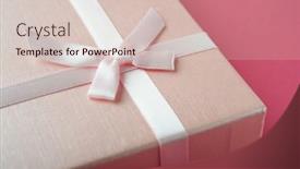 Presentation with pink ribbon - PPT layouts featuring box-with-ribbon background and a  colored foreground