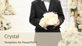  Presentation with wedding rings - Theme enhanced with box with rings on wedding background and a lemonade colored foreground