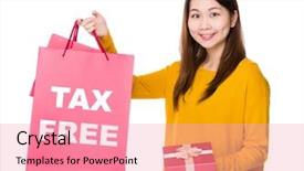  Presentation with korean - Colorful slides enhanced with box with showing tax free backdrop and a  colored foreground