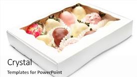  Presentation with white chocolate - PPT theme with box with tasty chocolate dipped background and a  colored foreground