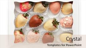  Presentation with white chocolate - Slide deck featuring box with tasty chocolate dipped background and a soft green colored foreground