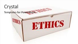  Presentation with business ethics - Presentation theme with box with the word ethics background and a white colored foreground