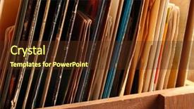  Presentation with vinyl - Presentation theme with box-with-vinyl-records background and a tawny brown colored foreground