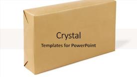  Presentation with brown paper sack - Cool new slide deck with box wrapped with brown paper backdrop and a yellow colored foreground