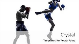  Presentation with kickboxing - Beautiful theme featuring boxer boxing one man kickboxing backdrop and a white colored foreground