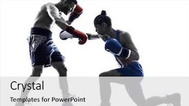  Presentation with kickboxing - Presentation theme enhanced with boxer boxing one man kickboxing background and a white colored foreground
