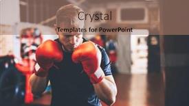  Presentation with boxing - Slide set having boxer-do-boxing-training background and a coral colored foreground