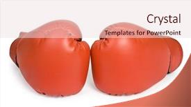  Presentation with boxer - Beautiful presentation theme featuring boxer glove isolated on a white background backdrop and a lemonade colored foreground
