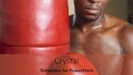  Presentation with boxer - Amazing PPT theme having boxer holding punching bag portrait backdrop and a red colored foreground