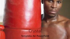  Presentation with boxer - Slides consisting of boxer holding punching bag portrait close-up background and a red colored foreground