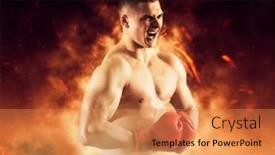  Presentation with boxer - PPT layouts having boxer-in-red-gloves background and a coral colored foreground