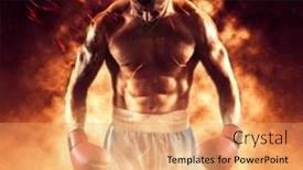  Presentation with fire red - Cool new PPT layouts with boxer-in-red-gloves backdrop and a coral colored foreground