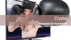  Presentation with lighting - Beautiful presentation theme featuring boxer performing upright stance against view of lighting backdrop and a coral colored foreground