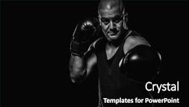  Presentation with boxer - PPT theme having boxer performing upright stance background and a  colored foreground