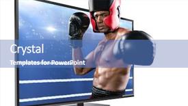  Presentation with boxing ring - Colorful presentation theme enhanced with boxer performing upright stance backdrop and a  colored foreground