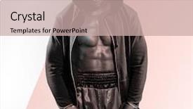  Presentation with failure - Theme featuring boxer posing after failure against different colors background and a coral colored foreground