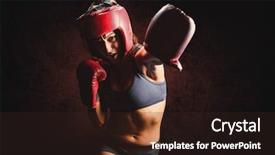  Presentation with boxer - Amazing presentation design having boxer with gloves and headgear backdrop and a wine colored foreground