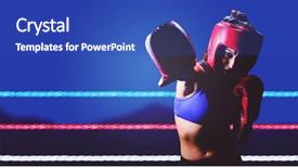  Presentation with boxer - Slides having boxer with gloves and headgear background and a cobalt blue colored foreground