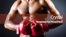  Presentation with boxer - Amazing presentation design having kickboxing kickbox fighters - boxer with red gloves backdrop and a tawny brown colored foreground