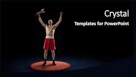  Presentation with boxer - Slide deck with boxer won first place mixed background and a  colored foreground