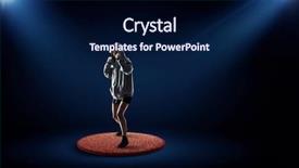  Presentation with boxer - Presentation theme featuring boxer won first place mixed background and a  colored foreground