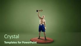  Presentation with boxer - Presentation theme enhanced with boxer-won-first-place-mixed background and a tawny brown colored foreground