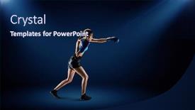  Presentation with boxer - PPT theme featuring boxer-won-first-place-mixed background and a navy blue colored foreground