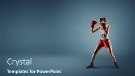  Presentation with boxer - PPT theme featuring boxer-won-first-place-mixed background and a ocean colored foreground