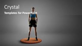  Presentation with boxer - Presentation theme having boxer-won-first-place-mixed background and a gray colored foreground