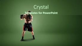  Presentation with fight two boxer boxing - Slides with boxer-won-first-place-mixed background and a tawny brown colored foreground