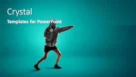  Presentation with boxer - Audience pleasing theme consisting of boxer-won-first-place-mixed backdrop and a teal colored foreground