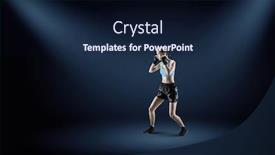  Presentation with boxer - Theme with boxer-won-first-place-mixed background and a navy blue colored foreground