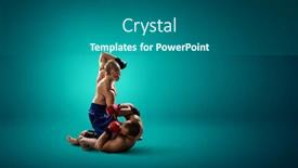  Presentation with first - Slides featuring boxer-won-first-place-mixed background and a ocean colored foreground